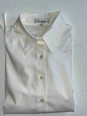 Anne Fontaine White Cotton Shirt, 3/4 sleeve, Sz L (sz 4)